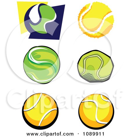Clipart Tennis Ball Icons - Royalty Free Vector Illustration by Chromaco