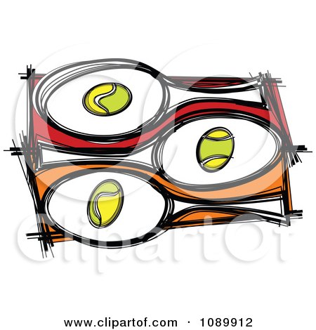 Clipart Tennis Balls And Rackets - Royalty Free Vector Illustration by Chromaco