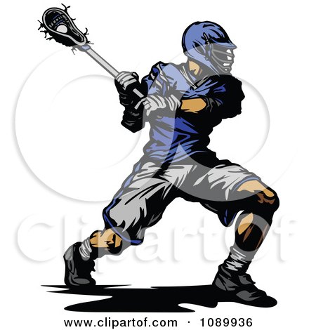 Clipart Lacrosse Player Swinging A Stick - Royalty Free Vector Illustration by Chromaco