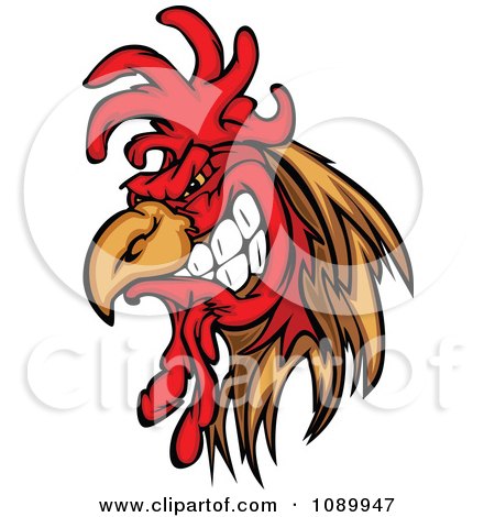 Clipart Tough Rooster Gritting His Teeth - Royalty Free Vector Illustration by Chromaco