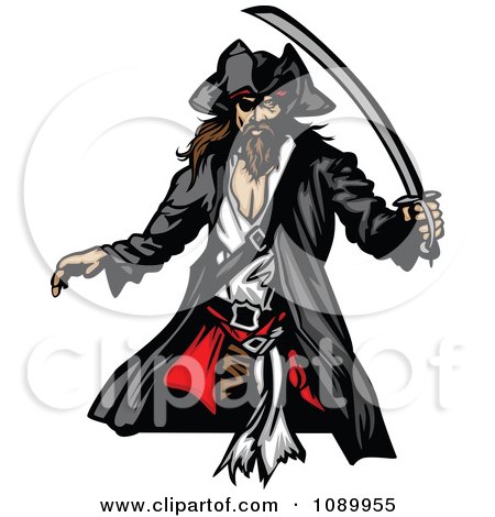Clipart Pirate Armed With A Sword - Royalty Free Vector Illustration by Chromaco