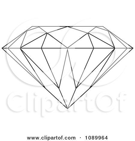Clipart Outlined Diamond - Royalty Free Vector Illustration by michaeltravers