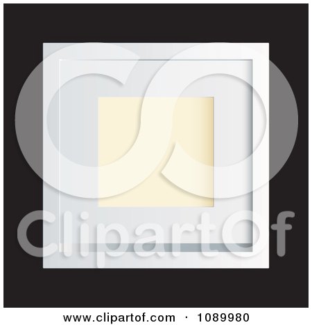 Clipart 3d White Photo Frame On Black - Royalty Free Vector Illustration by michaeltravers