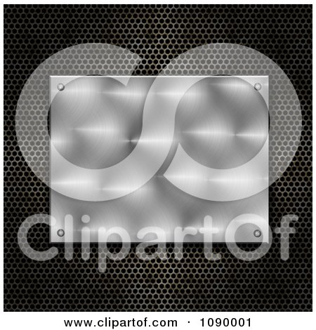 Clipart 3d Shiny Metal Plate Over Perforated Mesh - Royalty Free Illustration by KJ Pargeter