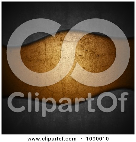 Clipart Rusty Brown Wave On Dark Metal - Royalty Free Illustration by KJ Pargeter