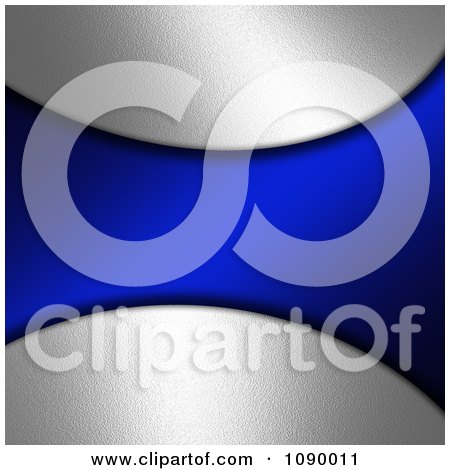 Clipart Navy Blue Wave Over Bright Silver - Royalty Free Illustration by KJ Pargeter