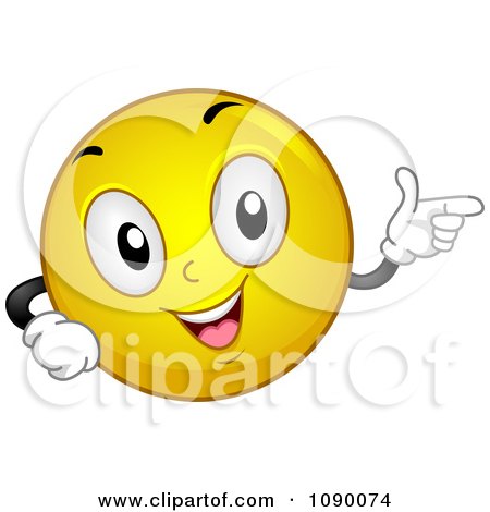 Clipart Smiley Emoticon Pointing - Royalty Free Vector Illustration by BNP Design Studio