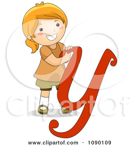 Clipart Letter Y Girl Child - Royalty Free Vector Illustration by BNP Design Studio