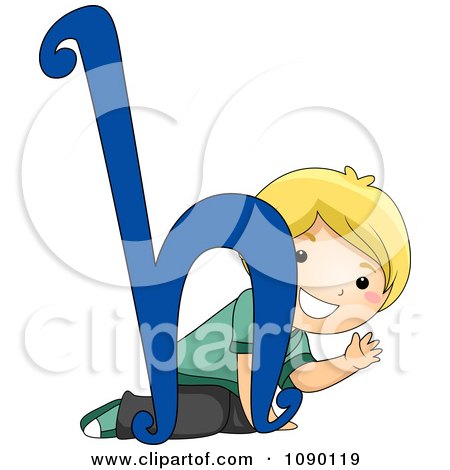 Clipart Letter H Boy Child - Royalty Free Vector Illustration by BNP Design Studio