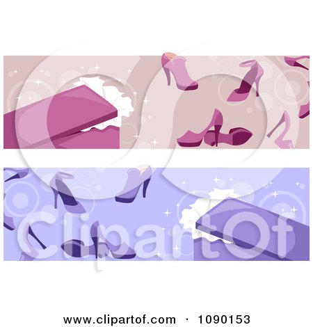 Clipart Pink And Purple High Heel Shoe Website Banners - Royalty Free Vector Illustration by BNP Design Studio