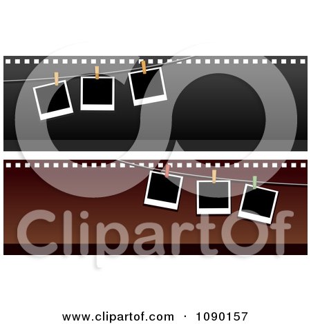Clipart Two Polaroid Picture And Film Strip Website Banners - Royalty Free Vector Illustration by BNP Design Studio