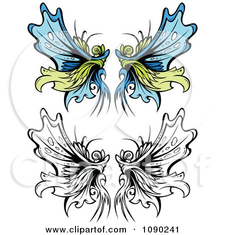 Clipart Ornate Fairy Wings - Royalty Free Vector Illustration by Chromaco