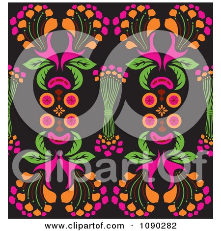 Clipart Seamless Colorful Kaleidoscope Floral Pattern - Royalty Free Vector Illustration by Cherie Reve