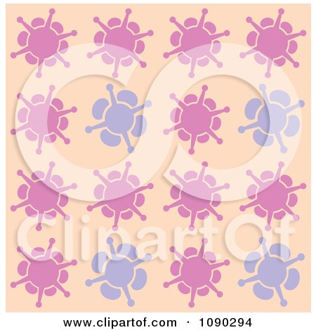 Clipart Seamless Purple And Pink Blossom Background - Royalty Free Vector Illustration by Cherie Reve