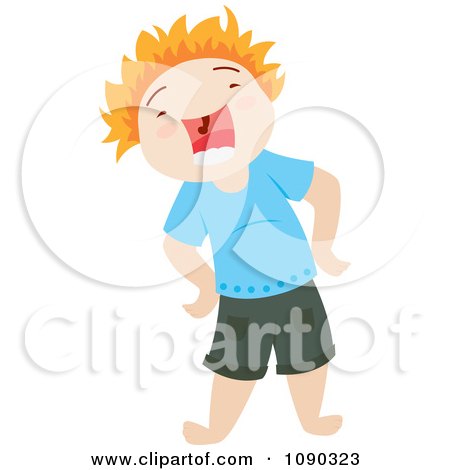 Clipart Boy Laughing Or Yelling - Royalty Free Vector Illustration by Cherie Reve