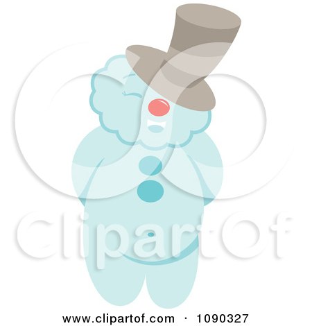 Clipart Jolly Snowman Wearing A Hat - Royalty Free Vector Illustration by Cherie Reve