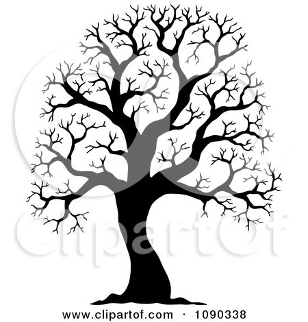 Clipart Black Silhouetted Bare Tree - Royalty Free Vector Illustration by visekart