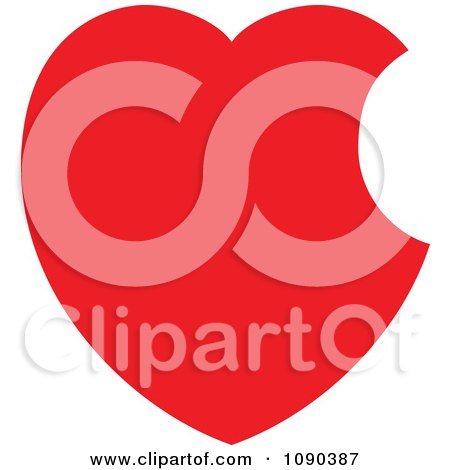 Clipart Red Valentine Heart With A Missing Bite - Royalty Free Vector Illustration by Zooco