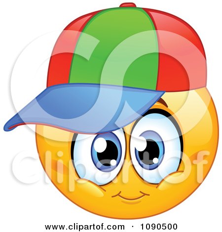 Clipart Boy Emoticon Face With A Colorful Hat - Royalty Free Vector Illustration by yayayoyo