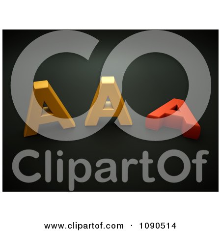Clipart 3d Orange And Red AAA Notation - Royalty Free CGI Illustration by chrisroll