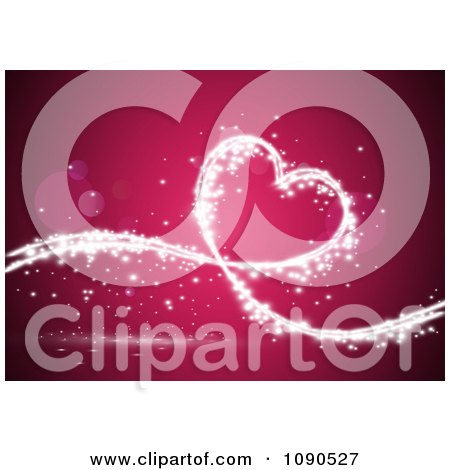 Clipart Magical Flowing White Light Twirling In The Shape Of A Heart Over Pink - Royalty Free Vector Illustration by MilsiArt