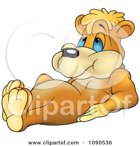 Clipart Relaxing Golden Bear - Royalty Free Vector Illustration by dero