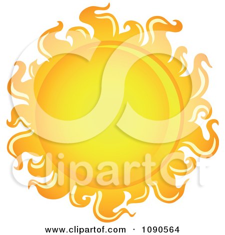 Clipart Hot Yellow And Orange Sun - Royalty Free Vector Illustration by visekart