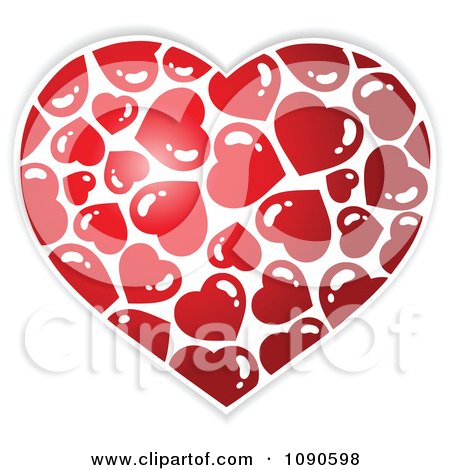 Clipart Red Hearts Forming A Heart - Royalty Free Vector Illustration by visekart