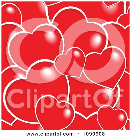 Clipart Seamless Red And White Heart Pattern - Royalty Free Vector Illustration by visekart