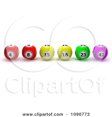 Clipart 3d Lottery Or Bingo Balls Lined Up In Order - Royalty Free CGI Illustration by KJ Pargeter
