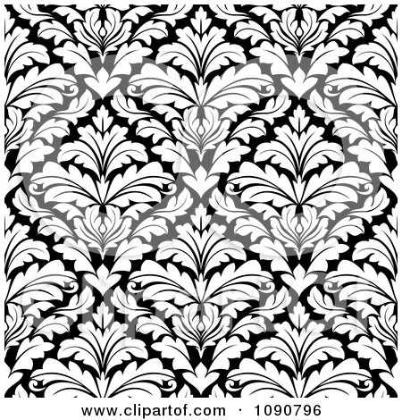 Clipart Black And White Triangular Damask Pattern Seamless Background 2 - Royalty Free Vector Illustration by Vector Tradition SM