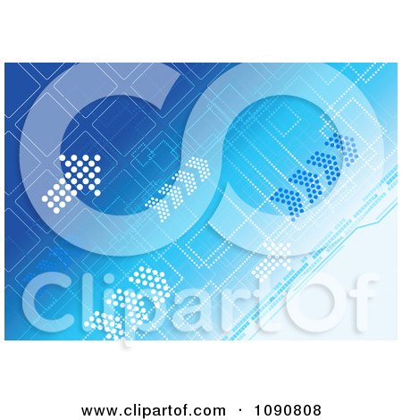 Clipart Background Of Blue Communications Arrows - Royalty Free Vector Illustration by Vector Tradition SM