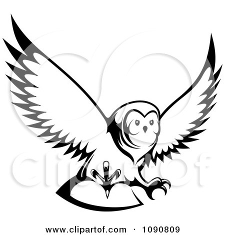 Royalty-Free (RF) Clipart of Black And White Owls ...