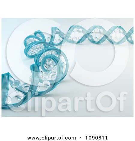 Clipart 3d Blue Glass Dna Spiral Strand - Royalty Free CGI Illustration by Mopic