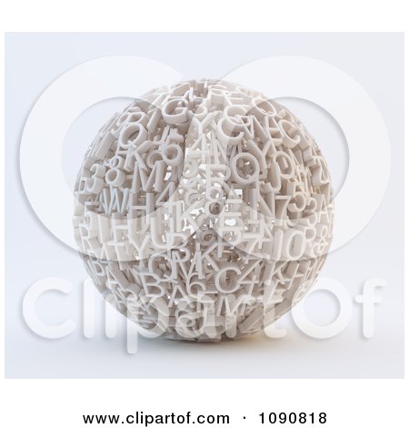 Clipart 3d Sphere Formed Of Letters And Numbers - Royalty Free CGI Illustration by Mopic