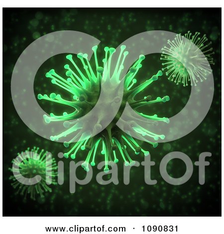 Clipart 3d Green Viruses - Royalty Free CGI Illustration by Mopic