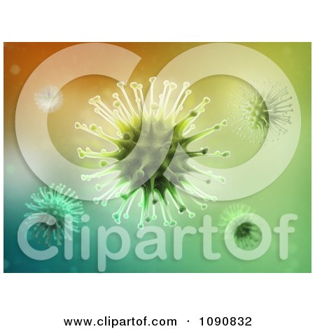Clipart 3d Microscopic Viruses - Royalty Free CGI Illustration by Mopic