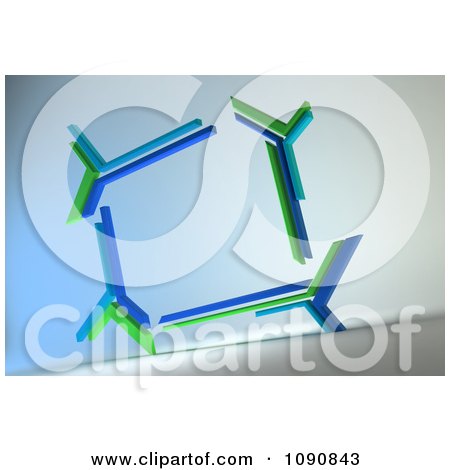 Clipart 3d Blue And Green Futuristic Frame - Royalty Free CGI Illustration by Mopic