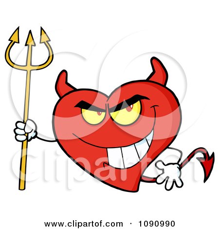 Clipart Devil Valentine Heart Character - Royalty Free Vector Illustration by Hit Toon