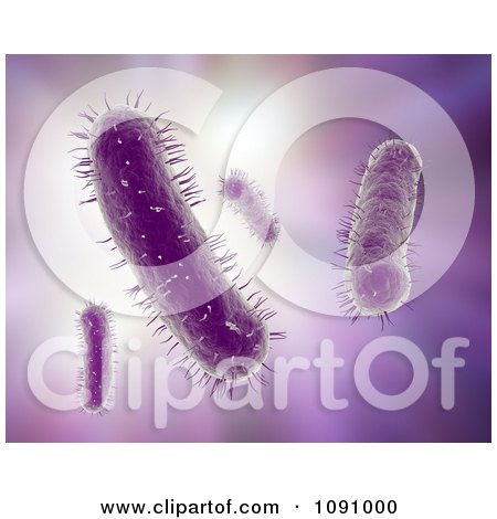 Clipart 3d Macro View Of Purple Bacteria - Royalty Free CGI Illustration by Mopic