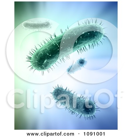 Clipart 3d Macro View Of Green Bacteria - Royalty Free CGI Illustration by Mopic