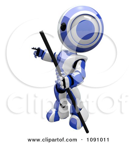 Clipart 3d Pointing Robot - Royalty Free CGI Illustration by Leo Blanchette