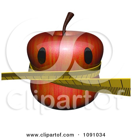 Clipart 3d Weight Loss Apple - Royalty Free CGI Illustration by Leo Blanchette