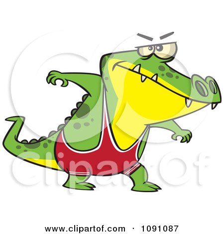 Clipart Wrestler Alligator - Royalty Free Vector Illustration by toonaday