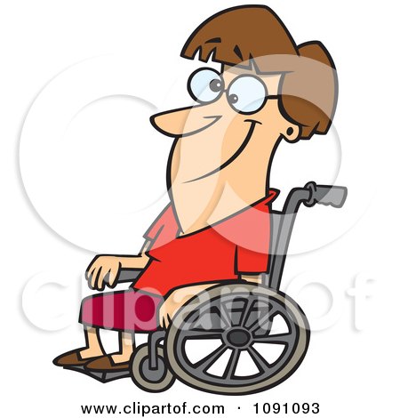 Clipart Smiling Woman In A Wheelchair - Royalty Free Vector Illustration by toonaday
