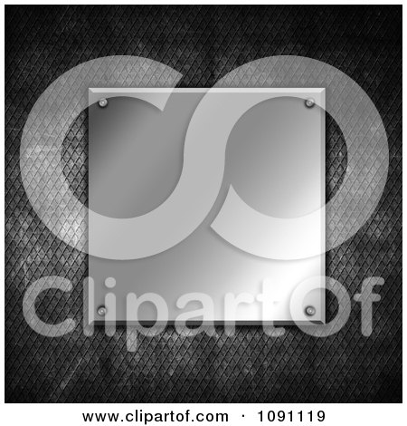 Clipart 3d Stainless Steel Plaque Over Cement - Royalty Free CGI Illustration by KJ Pargeter