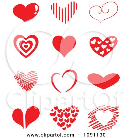 Clipart Red Heart Designs - Royalty Free Vector Illustration by yayayoyo