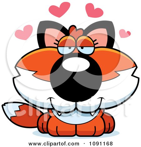 Clipart Cute Loving Fox - Royalty Free Vector Illustration by Cory Thoman