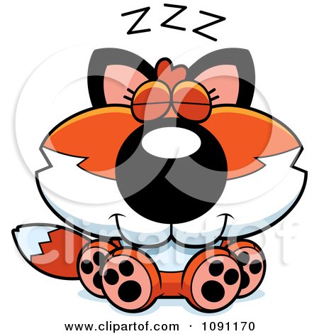 Clipart Cute Napping Fox - Royalty Free Vector Illustration by Cory Thoman