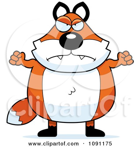 Clipart Mad Chubby Fox - Royalty Free Vector Illustration by Cory Thoman